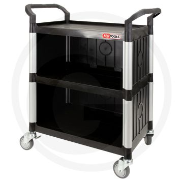 Ks tools werkstatt-servicewagen met paneel, h1010 mit verkleidung - zwart/zilver, 200kg draagkracht