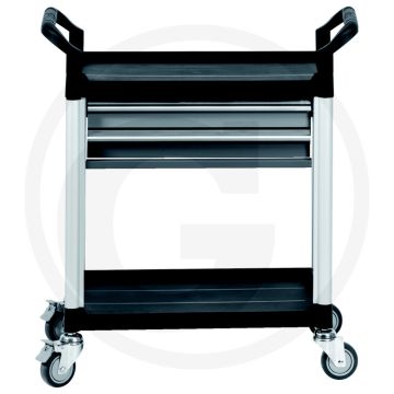 Ks tools werkstatt-servicewagen met 2 schuiflades - kunststof - 200kg draagkracht