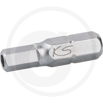 Ks tools 1/4" classic Bit für Sechskantschrauben mit Bohrung, 25mm, 3 mm - vernickelt, Spezialwerkzeugstahl