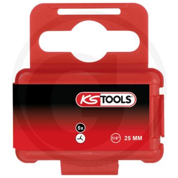 Ks tools ks tools 1/4" bit triwing, 25mm, #0, 5er pack - vernickelt