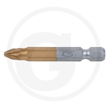 Ks tools ks tools 1/4" tin bit, 50mm, pz2, 5 per pak - titanium-gecoat, voor hand- en elektroschroevendraaiers