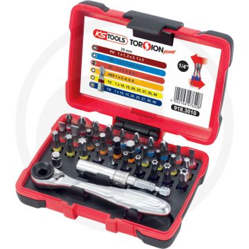 Ks tools torsionpower bit set, 32-teilig - inklusive magnetischem schnellwechsel-bithalter