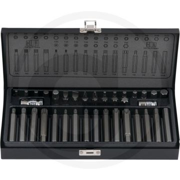 Ks tools 10mm classic Bitsatz, 42-teilig - für Hand- und Elektroschrauben - inkl. Einsatzadapter - sandgestrahlt - Spezialwerkzeugstahl