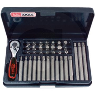 Ks tools 10mm classic bit set, 37-piece - 10mm außensechskant, 72-zähne, verstärkte ausführung