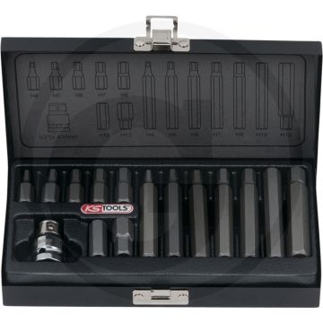 Ks tools 10mm classic bitset, 15-delig, binnenzeskant - versterkte uitvoering