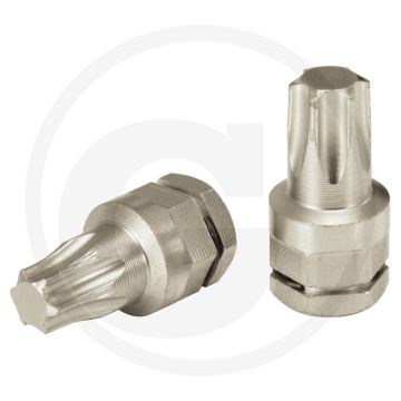 Ks tools micro bit voor tx-schroeven, l=23mm, t40 - torx, mit außensechskant und federringsicherung