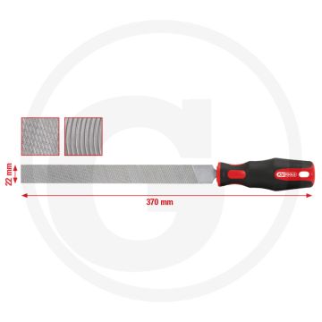 Ks tools installations-raspel, 370 mm - gefräster hieb, 2-komponentengriff, spezial-werkzeugstahl