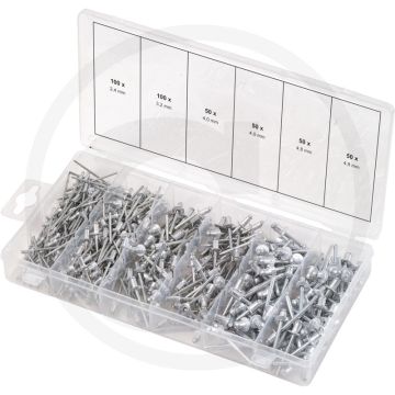 Ks tools assortiment blindklinknagels, 400-delig, 100x 2,4/3,2/4,0/4,8 mm