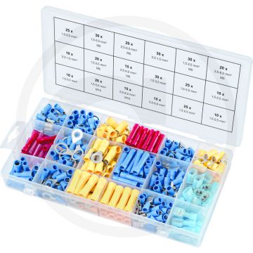Ks tools assortiment stootverbinders, 360-dlg. - geschikt voor kabelquerschnitte: rood 0,5-1,5 mm², blauw 1,5-2,5 mm², geel 2,5-6,0 mm²