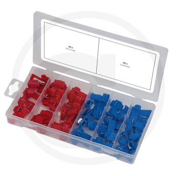 Ks tools assortiment snelverbinders, 50-dlg. - geschikt voor kabelquerschnitte: rood 0,5-1,5 mm², blauw 1,5-2,5 mm²
