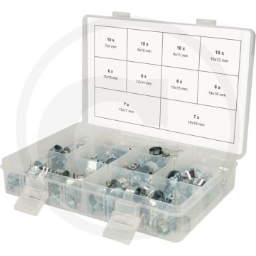 Ks tools sortiment mini-schlauchklemmen, Ø 7-18mm, 78-tlg. - passend für schlauchdurchmesser 7-18mm