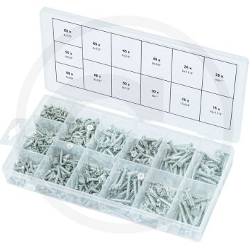 Ks tools assortiment houtschroeven, 550-dlg. - 550 stuks in kunststoffkassette