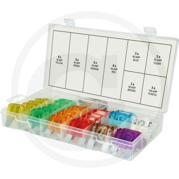 Ks tools sortiment kfz-sicherungen,20-100a, 36-tlg. nach iso 8820-3