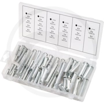 Ks tools assortiment kopgaffelpennen splitpenopname: 2,5 - 3 - 4 mm - 60-delig