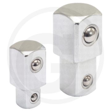 Ks tools 9x12mm einsteck-vierkant, 1/4" met stiftsicherung, verchroomd - 22,5x23.6x43.7mm