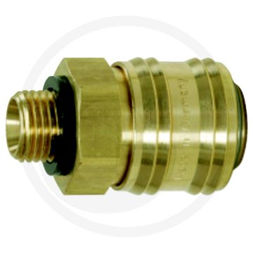 Ks tools messing-koppeling met buitendraad, 22x12 mm - zelfdichtend, messing, 7,2 mm.