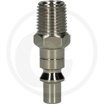 Ks tools metall-stecknippel, 1/4"ag, 45mm - staal, vernikkeld, 7,75mm nennweite, 23g