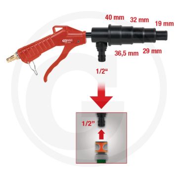 Ks tools kühlsystem-spülpistole - universelle gummidüse - wasserdruck erhöht - inkl. kupplungsstecker