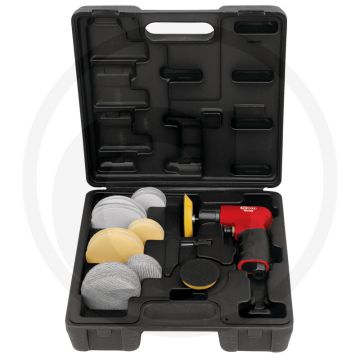 Ks tools pneumatische mini excenterschuurmachine, set 63-dlg. - 150 watt, 15000 omw/min, 113l/min