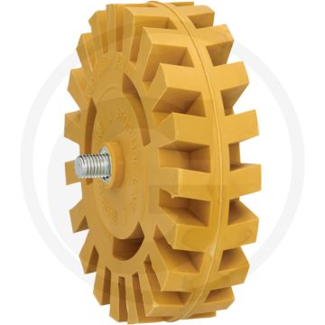 Ks tools gummi-radierteller mit lamellen - entfernen von aufklebern und farbresten - 110x45x130mm