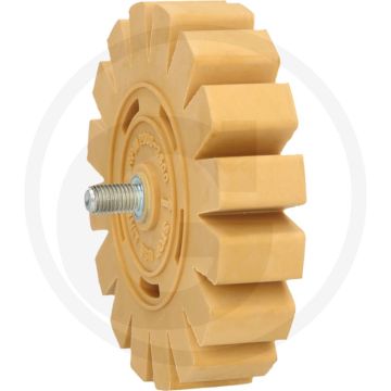 Ks tools gummi-radierteller mit lamellen - entfernen von aufklebern und farbresten - 119x50x119mm
