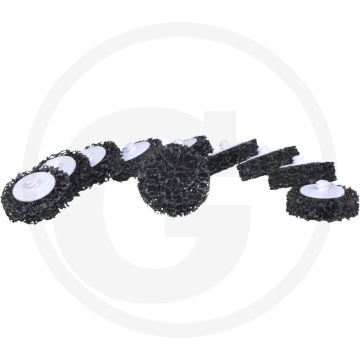 Ks tools schuurpads, Ø 50mm, zwart, 10 per pak strip rad - voor het gladmaken en breken van kanten