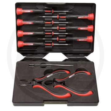 Kit d'outils Ks ESD pour mécanique de précision, 10 pièces - comprenant des tournevis de mécanique de précision et une pince à épiler