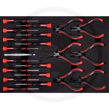 Ks tools esd electronica-set, 21-delig - feinmechanik-schraubendrehern und pinzette
