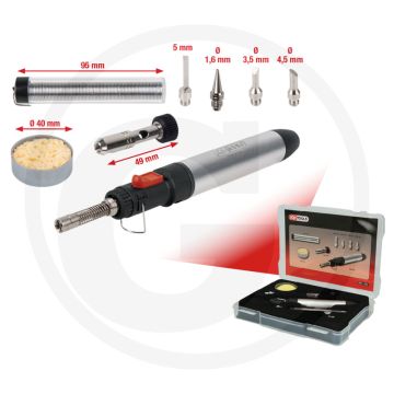 Ks tools mikro-löt-satz, 8-tlg. bis 1300°c, feinarbeiten, stufenlos einstellbar