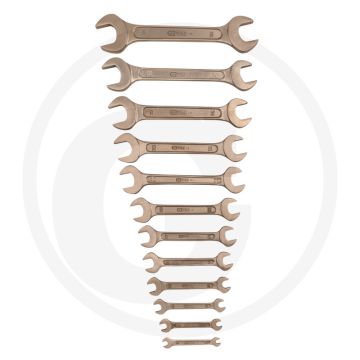 Ks tools bronze doppelmaulschlüssel-satz 12-tlg. - vonkvrij, 15° bekhoek, corrosiebestendig