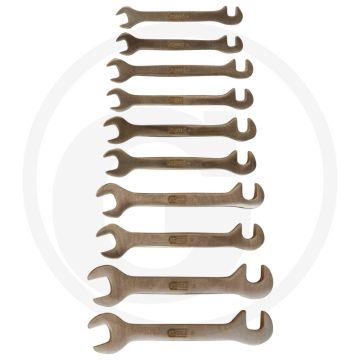 Ks tools bronze blech-doppelmaulschlüssel-satz kl. 80x40x150mm, vonkvrij, 10-dlg.