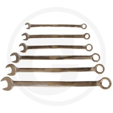Ks tools bronze ringmaulschlüssel-satz, extra lang 10-teilig - vonkvrij, din 3113, 15° bekhoek