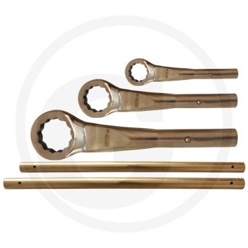 Ks tools bronze zugringschlüssel-satz 18-tlg. - flanktraction-profil, 75° gekröpft, schwer, funkenfrei