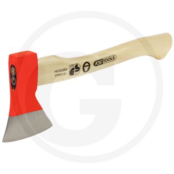Ks tools handbijl, 600 gram - gesmede uitvoering, notenhouten steel, poedercoating