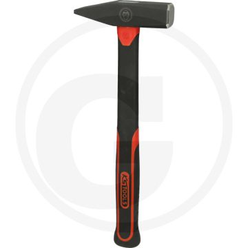 Ks tools schlosserhammer mit fiberglasstiel, 400g - geschmiedete ausführung, induktiv gehärtete schlagflächenrandzonen