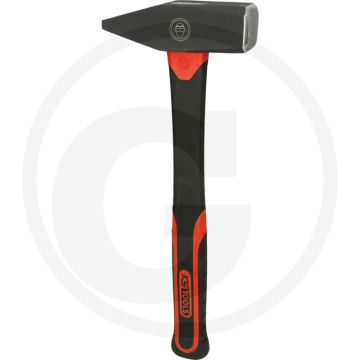 Ks tools schlosserhammer mit fiberglasstiel, 1500g - geschmiedete ausführung, induktiv gehärtete schlagflächenrandzonen