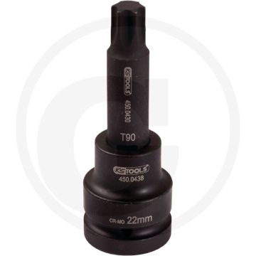 Ks tools 1" bit steckschlüssel für tx-schrauben, lang, kraft, t60 - super chrom-molybdän stahl