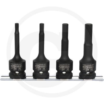 Ks tools 1/2" Power Bit Steckschlüssel, lang, Satz, 4-teilig - chrom-molybdän, innensechskant