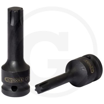 Ks tools 1/2" bit-dopsleutel voor ribe®-schroeven, kracht, lang, m5 - super chroom-molybdeenstaal