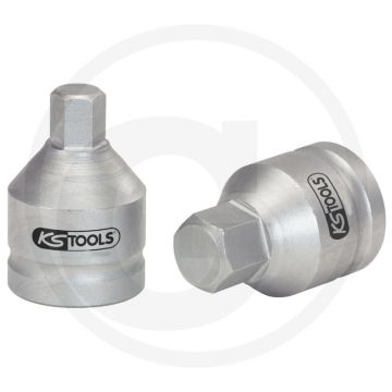 Ks tools 3/4" bit-dopsleutel voor binnenzeskant-schroeven, kracht, kort, 21 mm - chrom-molybdän