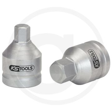 Ks tools 3/4" bit-dopsleutel voor binnenzeskant-schroeven, kracht, kort, 24 mm - super chroom-molybdeenstaal