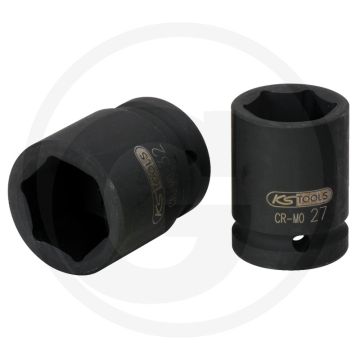 Ks tools 1" dopsleutel, zeskant, kracht, kort, 1.7/16" - super chroom-molybdeenstaal