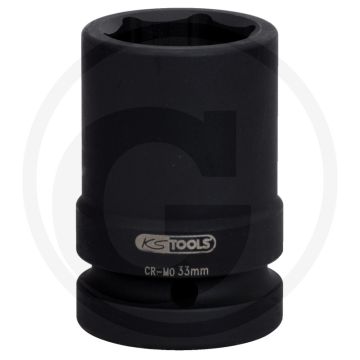 Ks tools 1" dopsleutel, zeskant, kracht, middellang, 36 mm - super chroom-molybdeenstaal