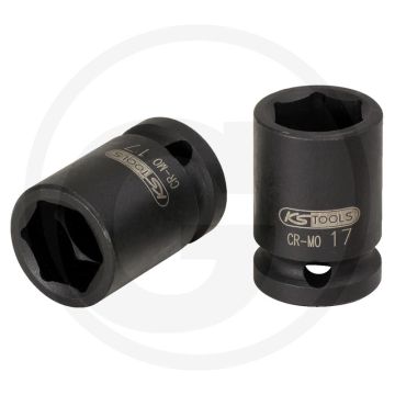 Ks tools 1/2" dopsleutel, zeskant, kracht, kort, 1/2" - super chroom-molybdeenstaal
