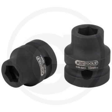Ks tools 1/2" sechskant-kraft-stecknuss, extra kurz, 10,0 m, chrom-molybdän stahl