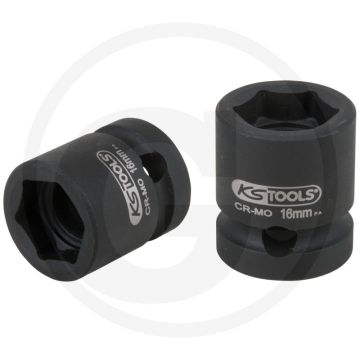 Ks tools 1/2" sechskant-kraft-stecknuss, extra kurz, 16,0 m - sehr flache bauform, chrom-molybdän