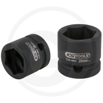 Ks tools 1/2" sechskant-kraft-stecknuss, extra kurz, 20,0 m - sehr flache bauform, chrom-molybdän