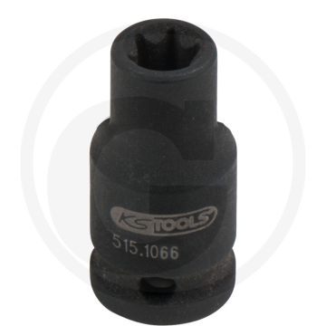 Ks tools 1/4 tx-e-kraft-stecknuss, kurz, e6 - chrom-molybdän stahl, e-torx®, 7mm diepte