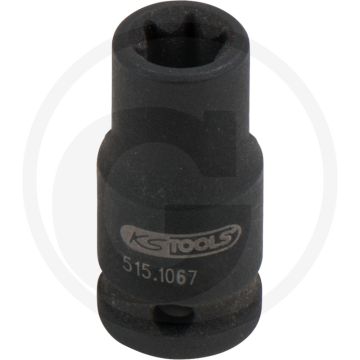 Ks tools 1/4 tx-e-kraft-stecknuss, kurz, e7 - chrom-molybdän stahl, e-torx®, 8mm diepte