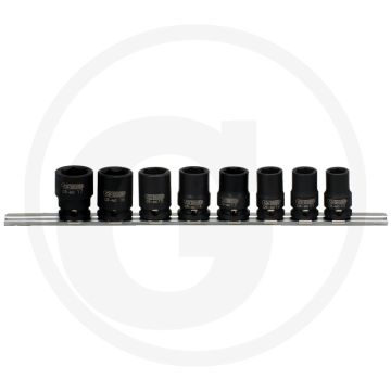 Ks tools 3/8" dopsleutelset, zeskant, kracht kort, 8-dlg, 10-17 mm - phosphatiert chrom-molybdän